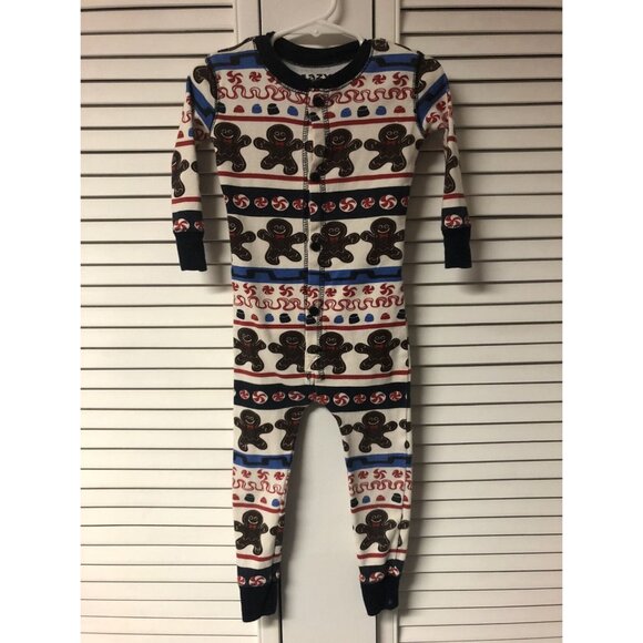 Lazy One Size 2 T Gingerbrrad One Piece Flap Pajamas - Picture 1 of 4